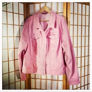Plus Size Pink Jean Jacket